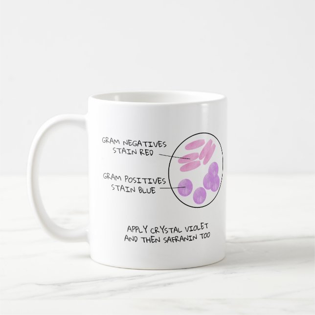 Science Valentine Microbiology Gram Stain Poem Lab Coffee Mug (Left)
