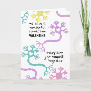 Science Valentine Neuron Biology Teacher Geek Card