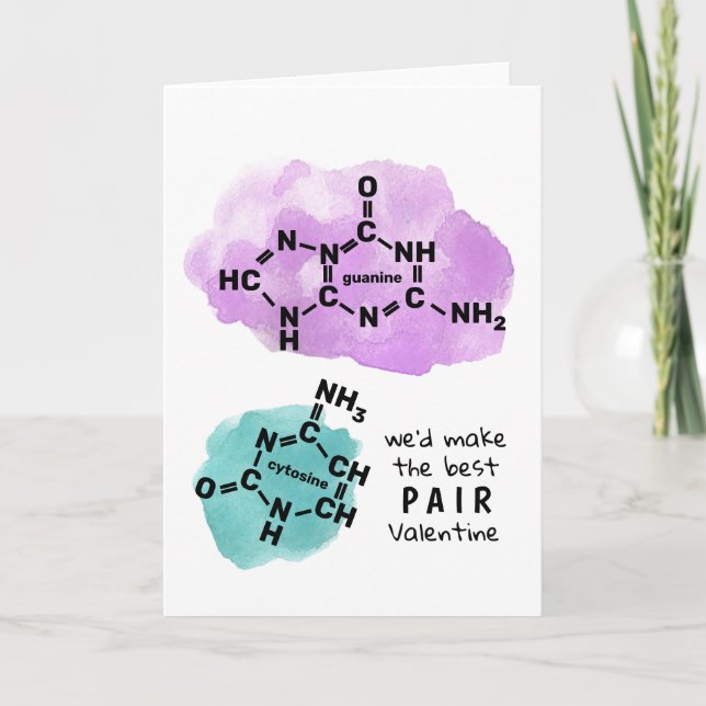 Science Valentine We'd Make the Best Pair DNA  Holiday Card (Front)