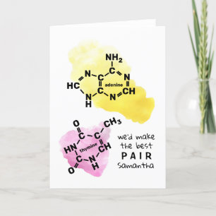 Science Valentine We'd Make the Best Pair DNA Name Holiday Card
