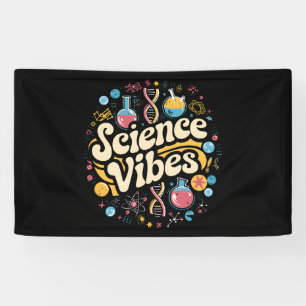 Science Vibes Groovy First Day of Back To School  Banner