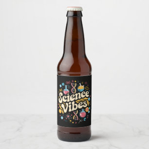 Science Vibes Groovy First Day of Back To School  Beer Bottle Label
