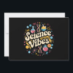 Science Vibes Groovy First Day of Back To School  Invitation<br><div class="desc">Science Vibes Retro First Day of Back To School Groovy Teacher</div>