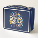 Science Vibes Groovy First Day of Back To School  Metal Lunch Box<br><div class="desc">Science Vibes Retro First Day of Back To School Groovy Teacher</div>