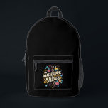 Science Vibes Groovy First Day of Back To School  Printed Backpack<br><div class="desc">Science Vibes Retro First Day of Back To School Groovy Teacher</div>