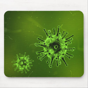 Science virus bacteria microscope green mouse mat