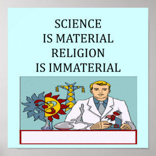science vs religion joke poster