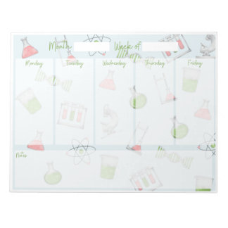 Science Weekly Desk Planner Notepad