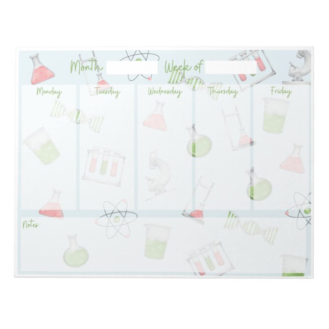 Science Weekly Desk Planner Notepad (Front)
