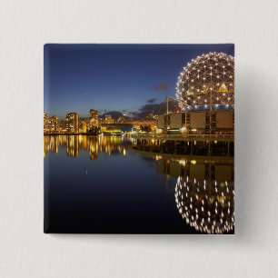 Science World and CBD reflected in False Creek, 15 Cm Square Badge