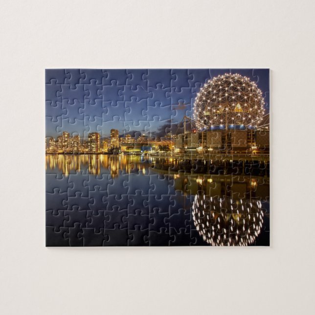 Science World and CBD reflected in False Creek, Jigsaw Puzzle (Horizontal)