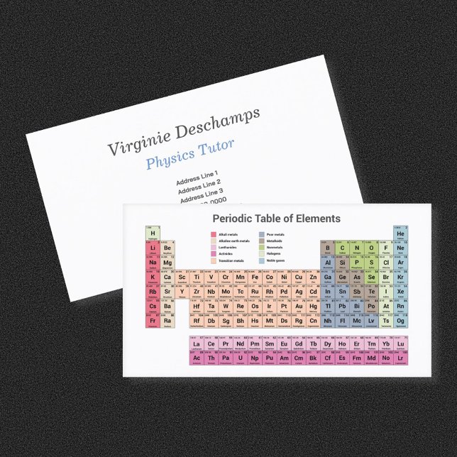 Sciences Physics Tutor - Periodic Table on White Business Card (Sciences Physics Tutor - Periodic Table on White Business Card)