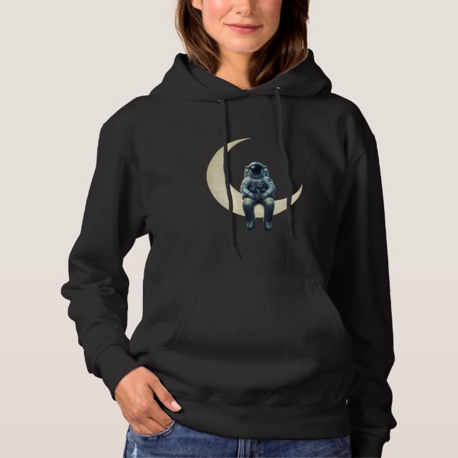Scienec Geek Space Man Moon Astronaught Galaxy Hoodie (Front)
