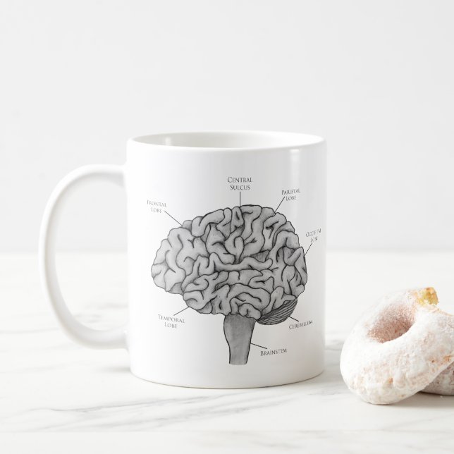 Scientific Brain Coffee Mug (With Donut)