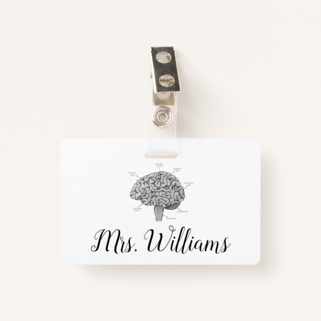 Scientific Brain ID Badge (Front with Clip)