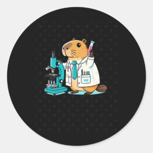 Scientific Capybara Experiments In The Laboratory Classic Round Sticker