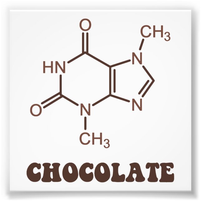 Scientific Chocolate Element Theobromine Molecule Photo Print (Front)