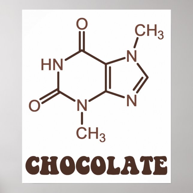 Scientific Chocolate Element Theobromine Molecule Poster (Front)
