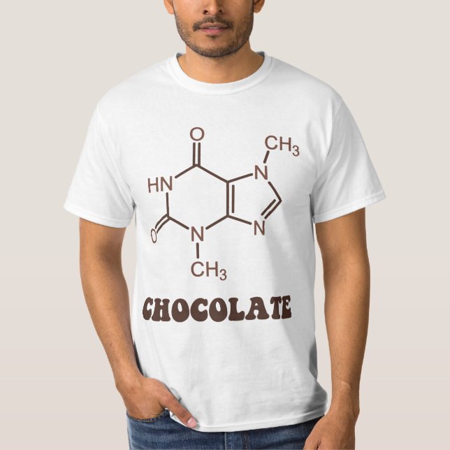 Scientific Chocolate Element Theobromine Molecule T-Shirt (Front)