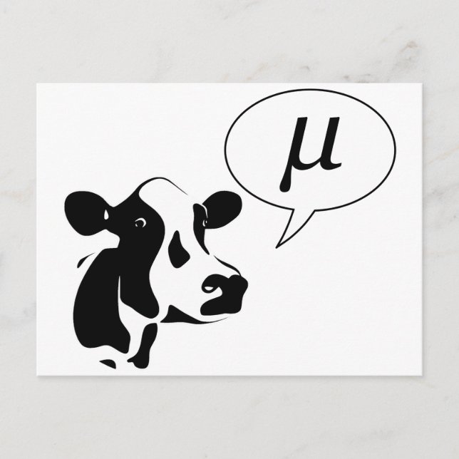 Scientific Cow Goes Mu Postcard (Front)
