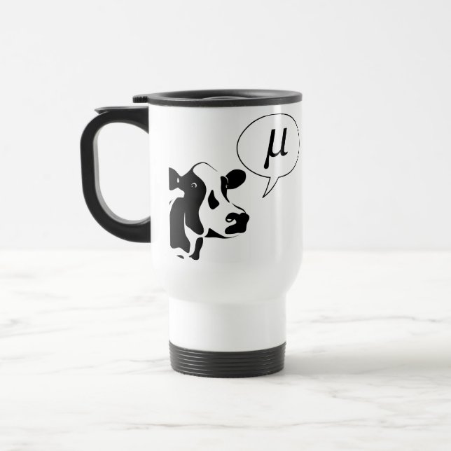 Scientific Cow Goes Mu Travel Mug (Left)