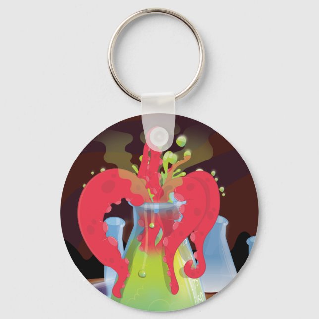 Scientific experiment flask Monster Key Ring (Front)