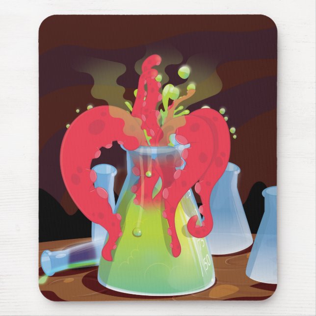 Scientific experiment flask Monster Mouse Mat (Front)