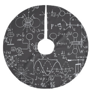 Scientific Formulas: Chalkboard Calculations Patte Brushed Polyester Tree Skirt