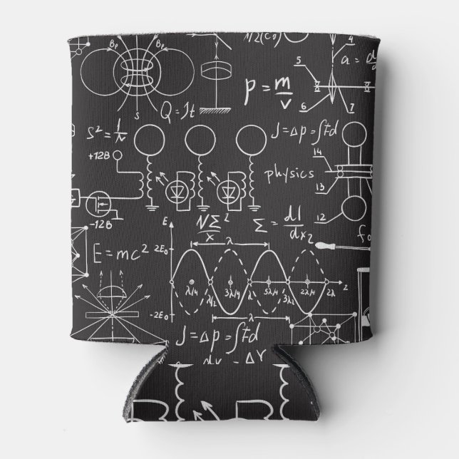 Scientific Formulas: Chalkboard Calculations Patte Can Cooler (Front)