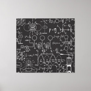 Scientific Formulas: Chalkboard Calculations Patte Canvas Print
