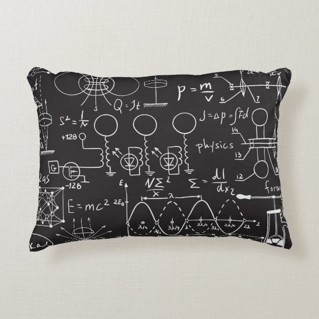 Scientific Formulas: Chalkboard Calculations Patte Decorative Cushion (Front)