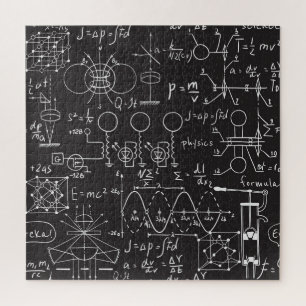 Scientific Formulas: Chalkboard Calculations Patte Jigsaw Puzzle