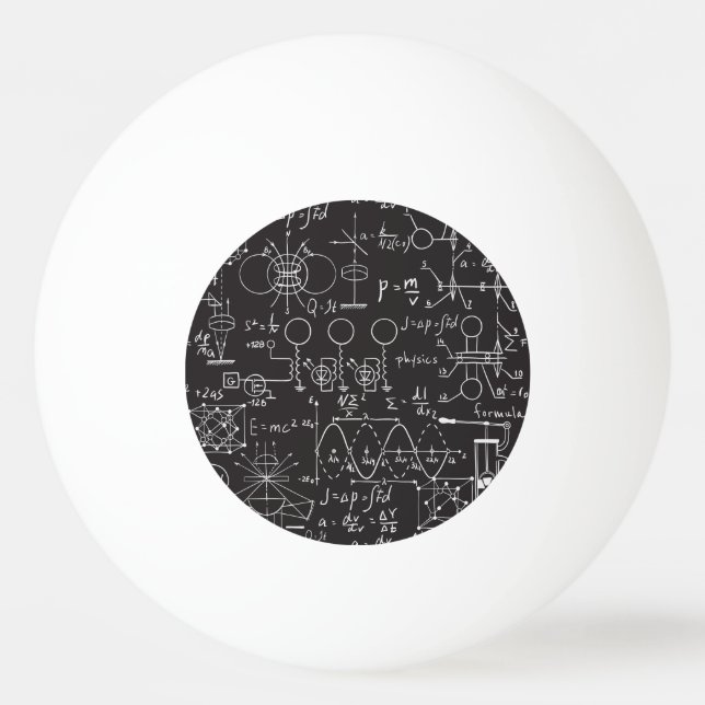 Scientific Formulas: Chalkboard Calculations Patte Ping Pong Ball (Front)
