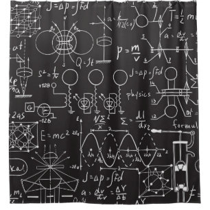 Scientific Formulas: Chalkboard Calculations Patte Shower Curtain