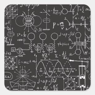 Scientific Formulas: Chalkboard Calculations Patte Square Sticker