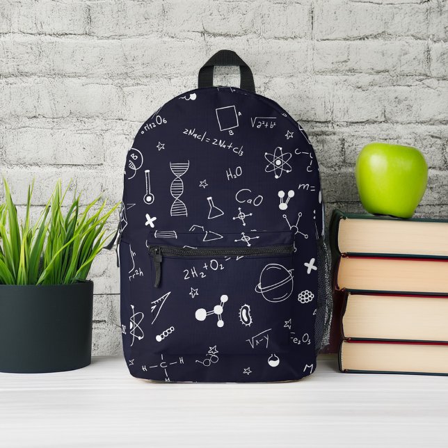 Scientific Formulas Pattern Personalised Printed Backpack (Creator Uploaded)