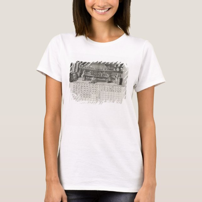 Scientific laboratory and table of chemical signs, T-Shirt (Front)