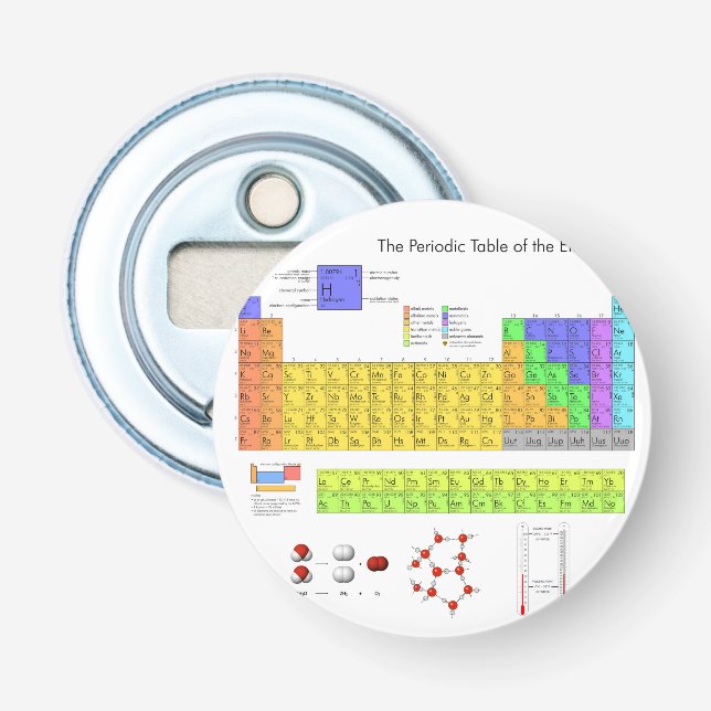 Scientific Periodic Table of the Elements Bottle Opener (Front)