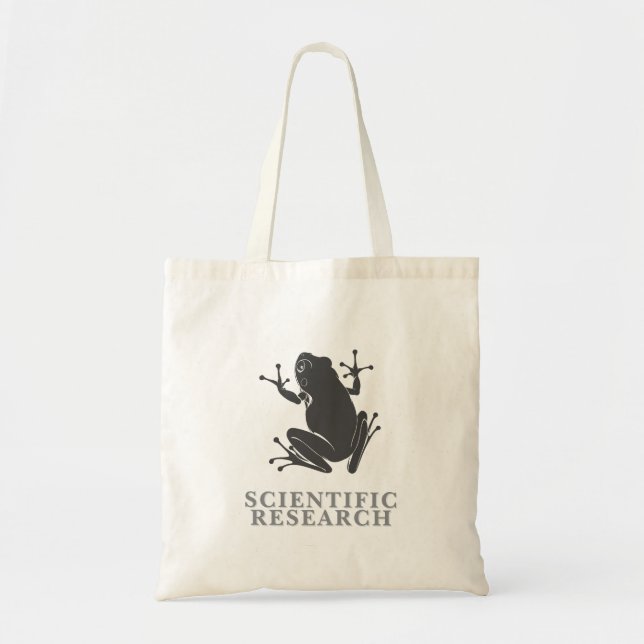 Scientific Research Frog Minimalist Graphic Tote Bag (Front)