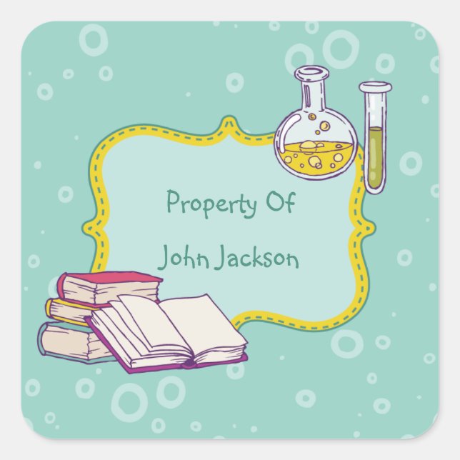 Scientific Study Personalised Bookplate Sticker (Front)