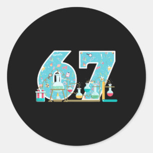 Scientist 67 Birthday Party Lab Stem Chemistry Sci Classic Round Sticker