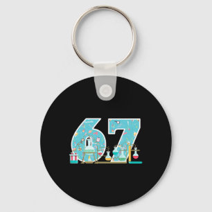 Scientist 67 Birthday Party Lab Stem Chemistry Sci Key Ring