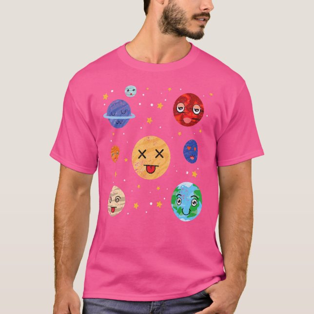 Scientist Astronomer Outer Space Science Kids Cute T-Shirt (Front)