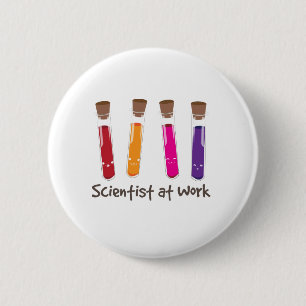 Scientist At Work 6 Cm Round Badge
