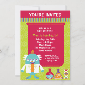 Scientist Birthday Party Invitation