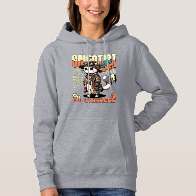 Scientist Cat | Funny Cat | Casual Hoodie (Front)