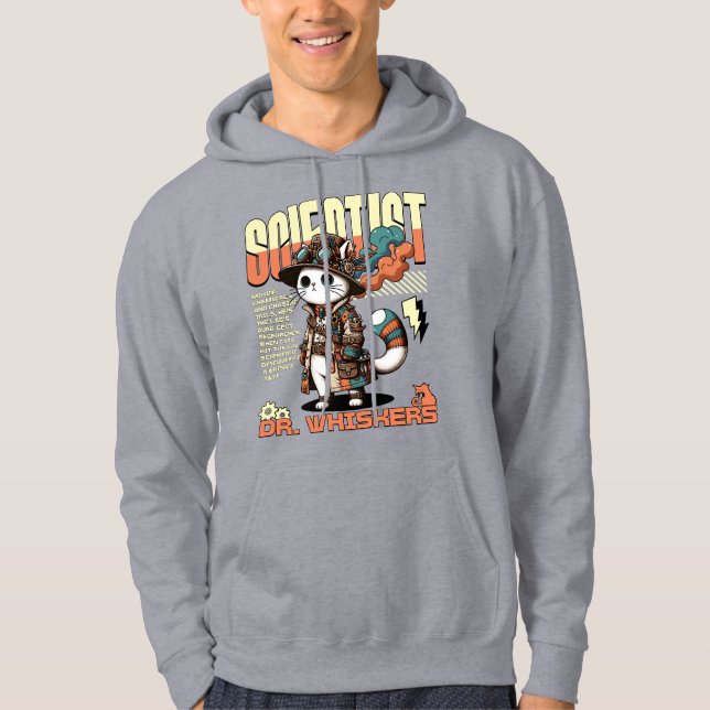 Scientist Cat | Funny Cat | Casual Hoodie (Front)