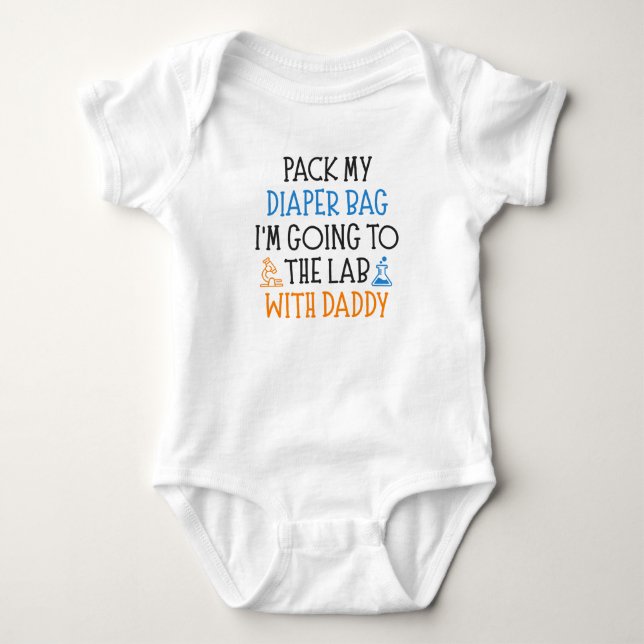 Scientist Dad Funny Science Baby Saying Bodysuit (Front)