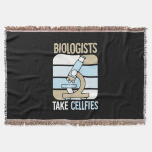 Scientist Gift Biologists Take Cellfies Throw Blanket