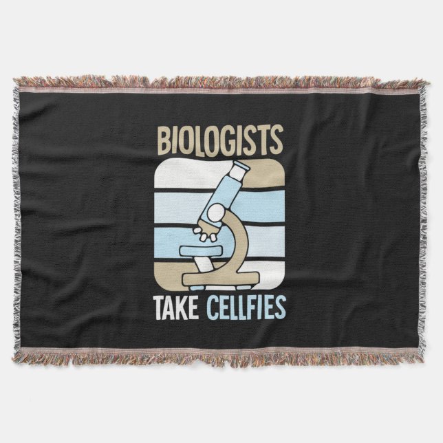 Scientist Gift | Biologists Take Cellfies Throw Blanket (Front)